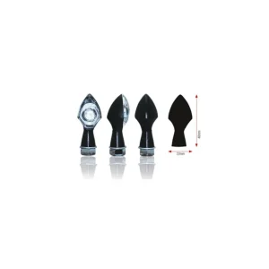 Paire de Clignotants moto Noirs POWER LEDS - Homologués Expédié Aujourd'hui