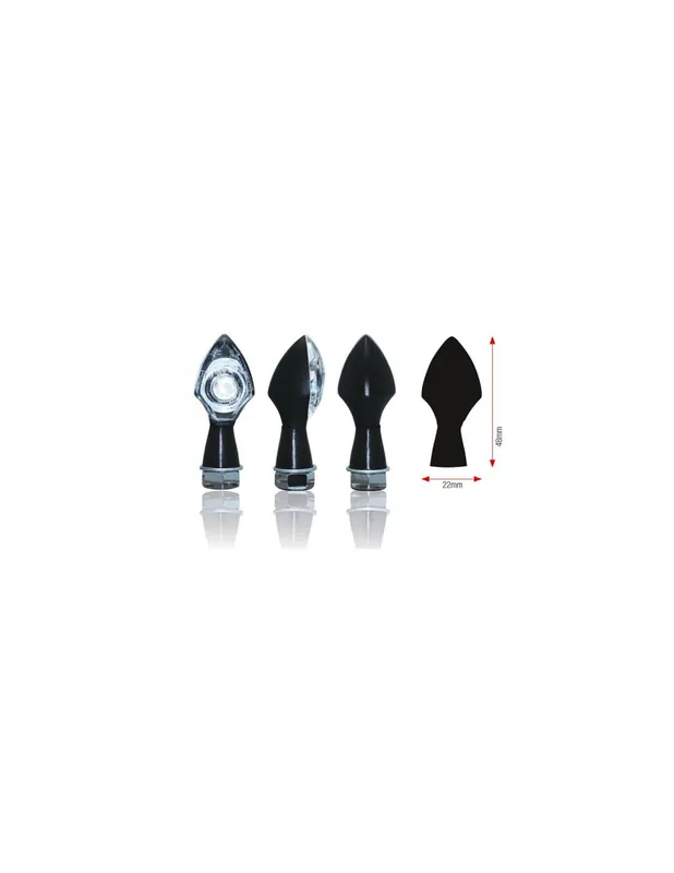 Paire de Clignotants moto Noirs POWER LEDS - Homologués Expédié Aujourd'hui