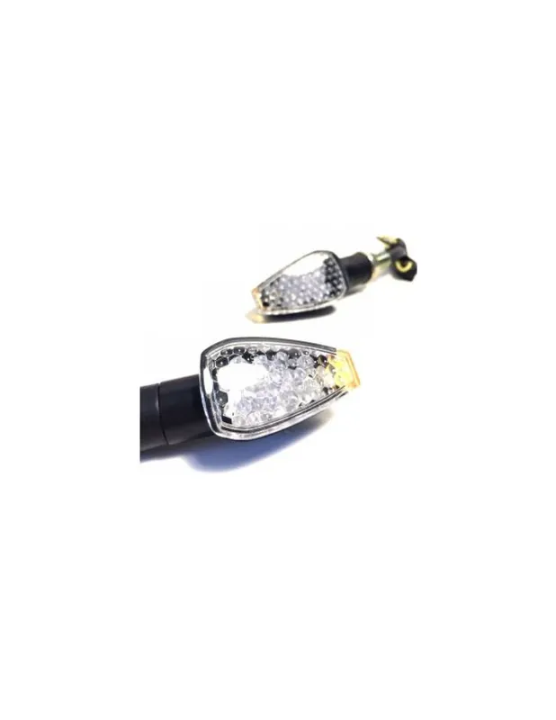 Bon Plan Paire de Clignotants moto Noirs DESIGN LEDS - Homologués