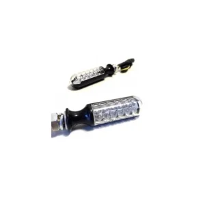 Super Prix Paire de Clignotants moto Noirs ARRONDIS 12 LEDS - homologués