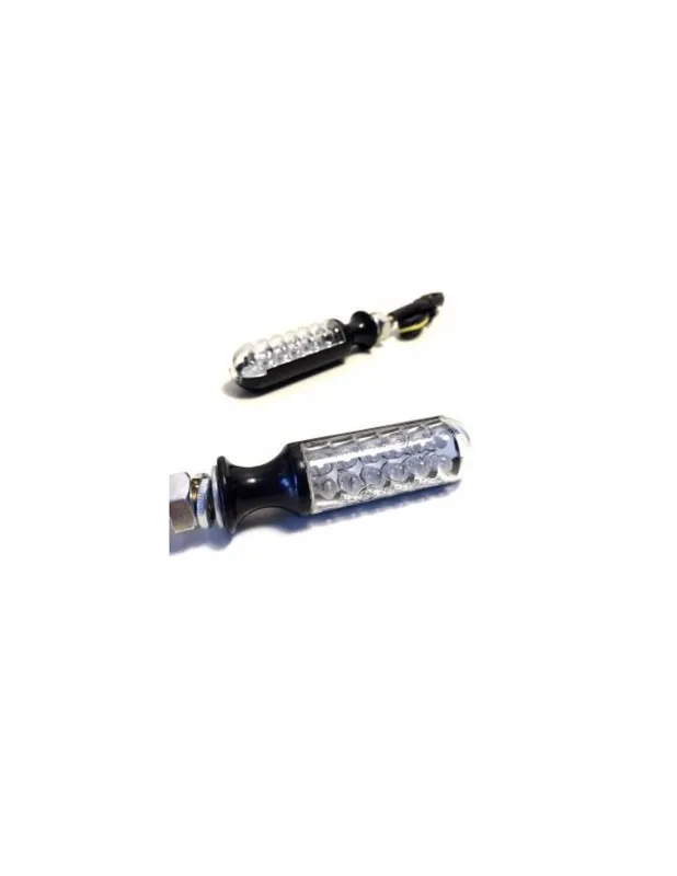 Super Prix Paire de Clignotants moto Noirs ARRONDIS 12 LEDS - homologués