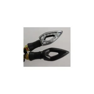 Paire de Clignotants moto Noirs HOLE 12 LEDS - Homologués Dernier Modèle