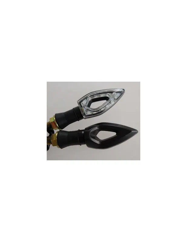 Paire de Clignotants moto Noirs HOLE 12 LEDS - Homologués Dernier Modèle