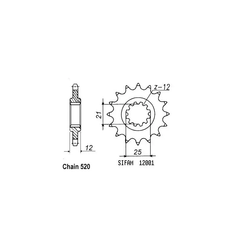 Esjot 50-32116-15 Pignon TT Husaberg - 520 - 15 Dents - Made in Germany Prix Cassé