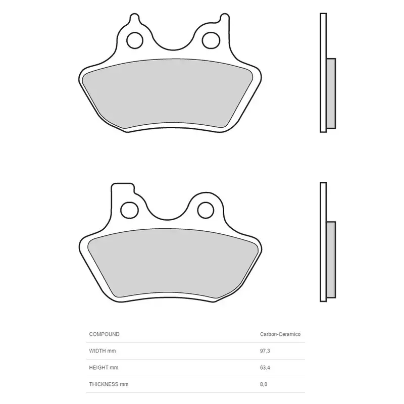 Remise Brembo 1090520 Plaquettes de frein BREMBO carbone céramique - 07HD16CC