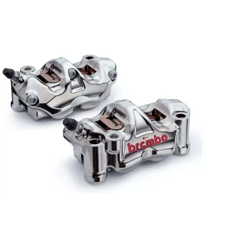 Dernier Modèle BREMBO RACING 1100865 Paire étriers BREMBO UPGRADE GP4RX (usinés CNC nickelé) - 108mm (avec plaquettes)