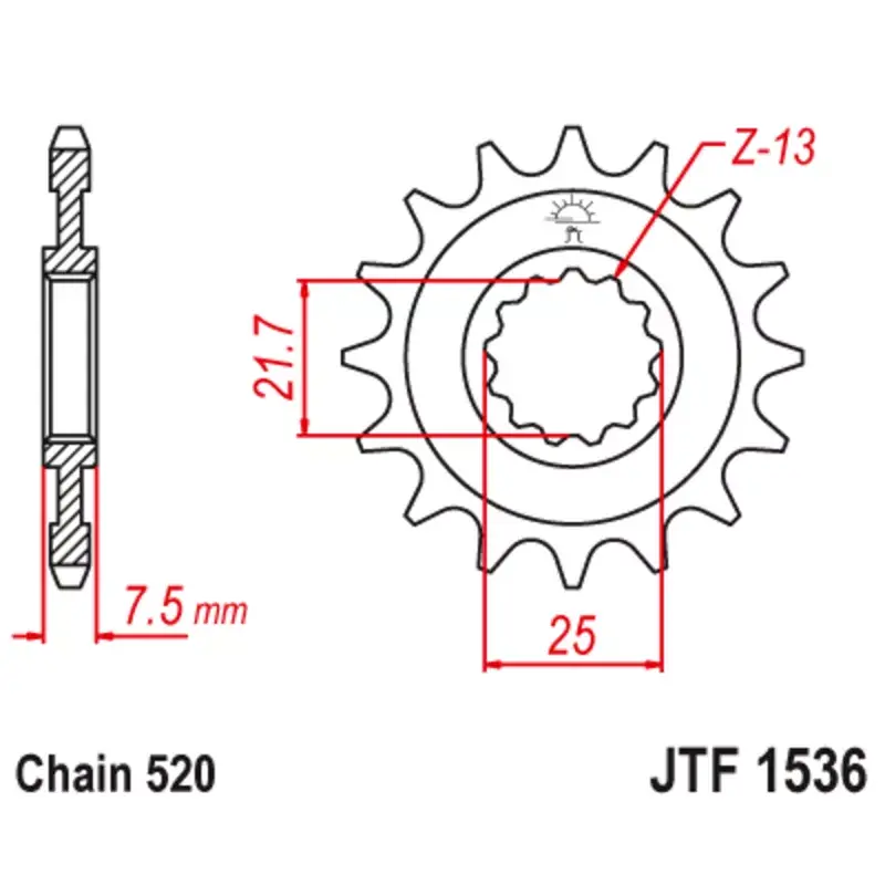 JT Sprockets 1126791001 Pignon JT SPROCKETS acier anti-bruit 1536 - 520 Achetez Aujourd'hui