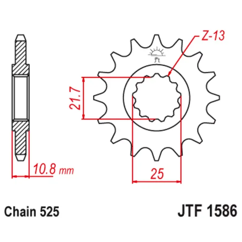 Vente Directe JT Sprockets 1126792002 Pignon JT SPROCKETS acier anti-bruit 1586 - 525