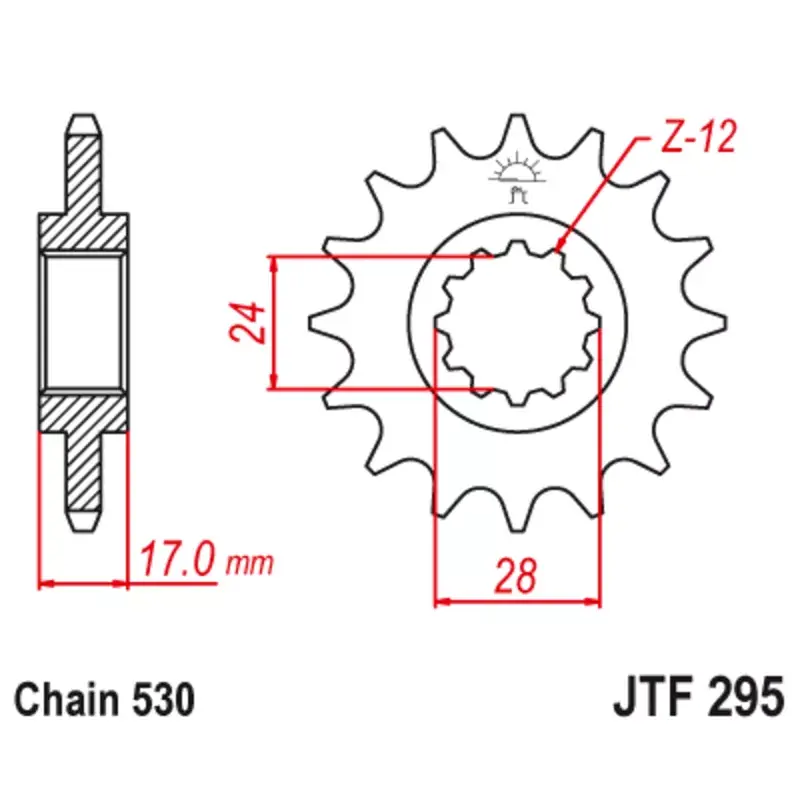 Solde JT Sprockets 1126795001 Pignon JT SPROCKETS acier anti-bruit 295 - 525