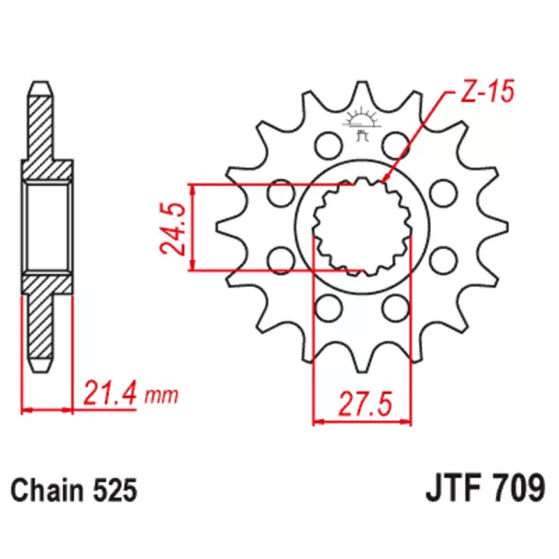 Remise JT Sprockets 1126802001 Pignon JT SPROCKETS acier anti-bruit 709 - 525