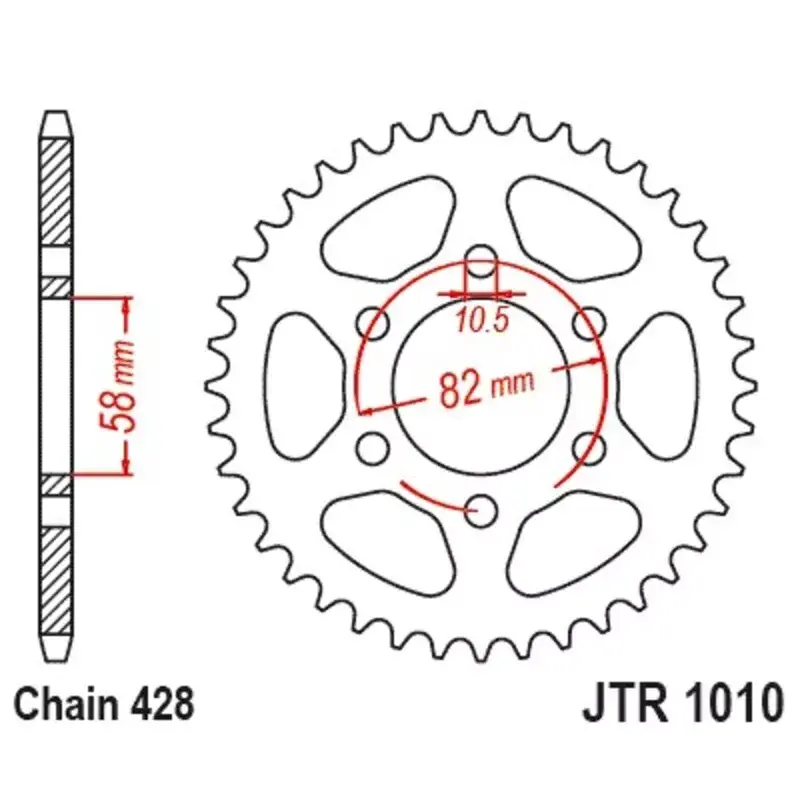 JT Sprockets 1127020004 Couronne JT SPROCKETS acier 1010 - 430 Dernier Modèle