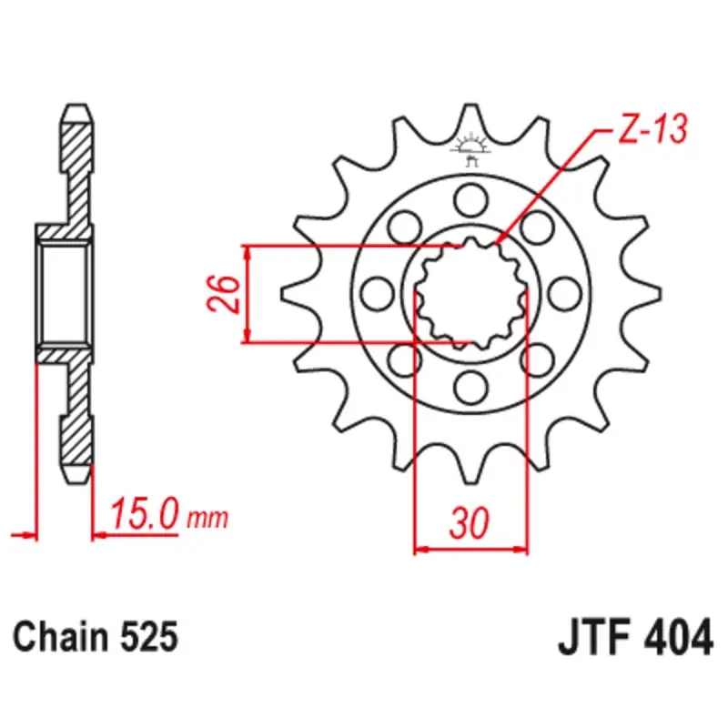 JT Sprockets 1126479001 Pignon avec gomme anti-bruit JT SPROCKETS acier standard 404 - 525 Prix Bas