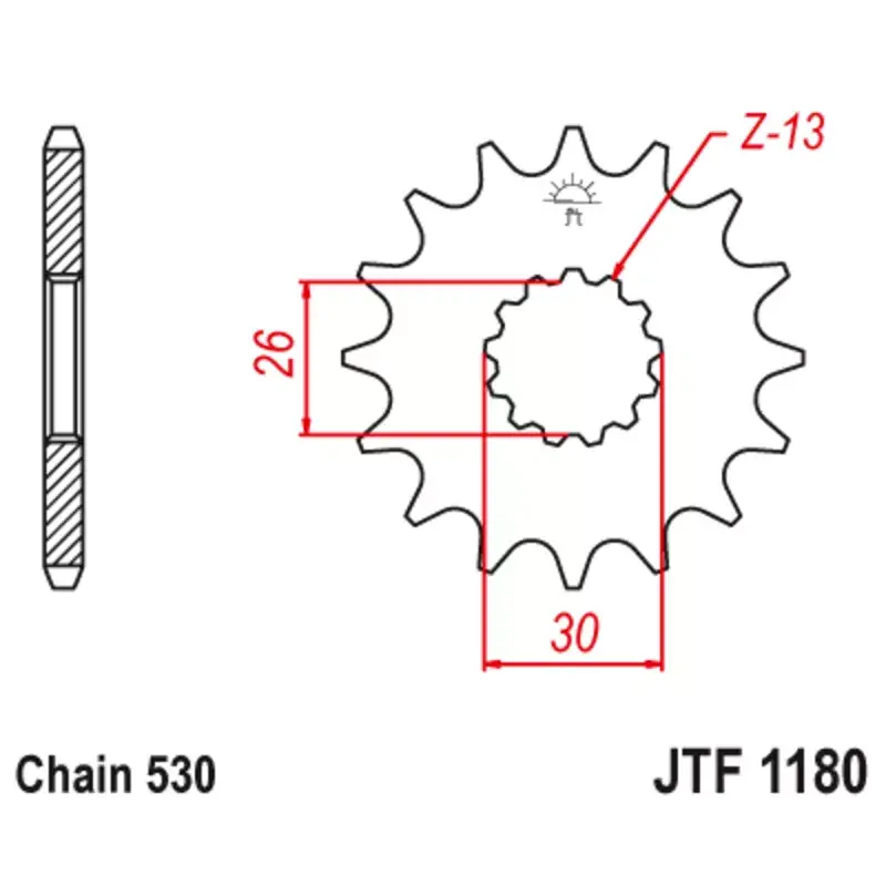 JT Sprockets 1126784002 Pignon JT SPROCKETS acier anti-bruit 1180 - 530 Super Prix