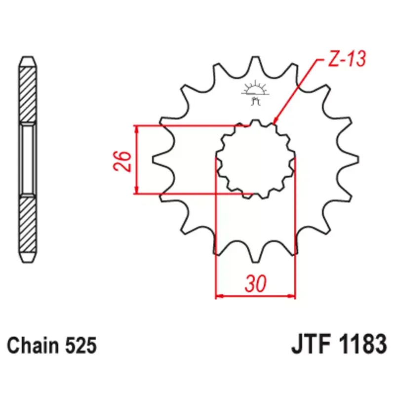 JT Sprockets 1126785001 Pignon JT SPROCKETS acier anti-bruit 1183 - 525 Prix Cassé