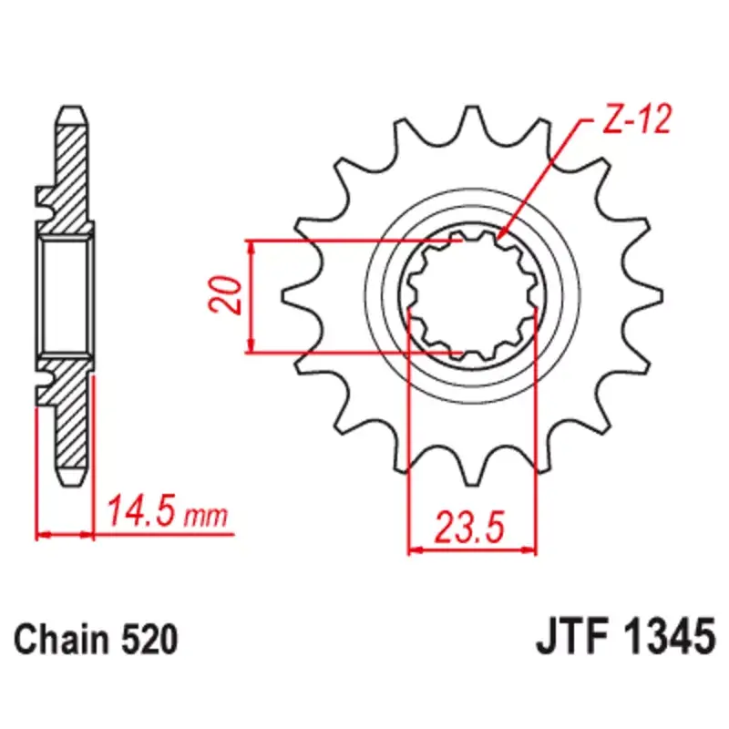 JT Sprockets 1126788001 Pignon JT SPROCKETS acier anti-bruit 1345 - 525 Achat Immédiat