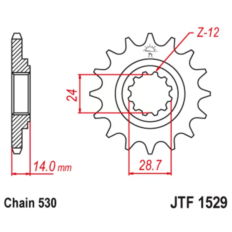 Affaire À Saisir JT Sprockets 1126789001 Pignon JT SPROCKETS acier anti-bruit 1529 - 525
