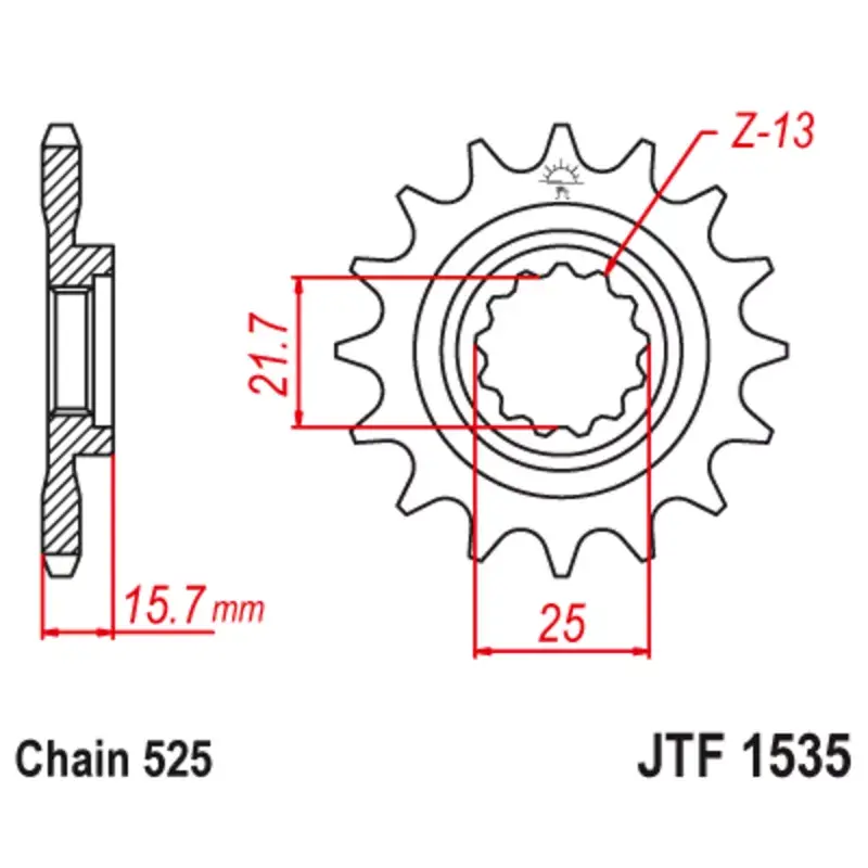 Livraison Express JT Sprockets 1126790001 Pignon JT SPROCKETS acier anti-bruit 1535 - 525