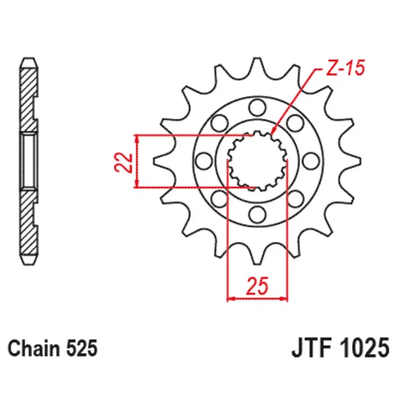 JT Sprockets 1127996001 Pignon JT SPROCKETS acier standard 1025 - 525 Promotion
