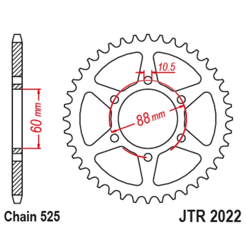 JT Sprockets 1127997001 Couronne JT SPROCKETS acier standard 2022 - 525 Prix Réduit