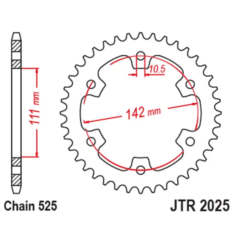JT Sprockets 1127998001 Couronne JT SPROCKETS acier standard 2025 - 525 Meilleur Choix