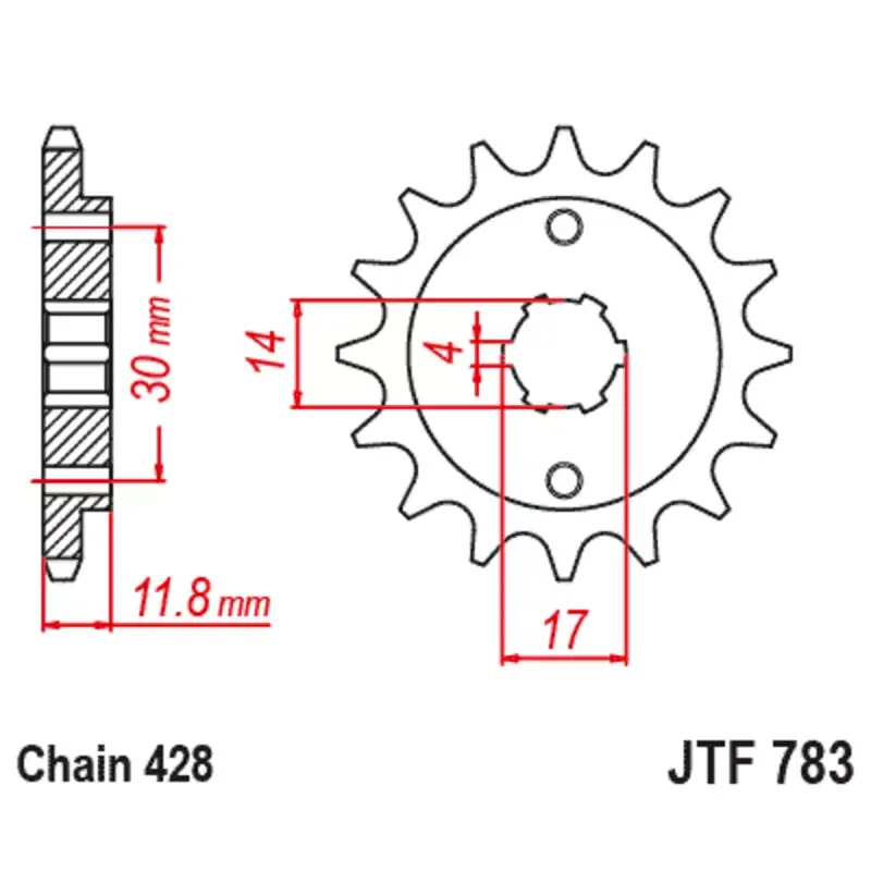 JT Sprockets 1128063001 Pignon JT SPROCKETS acier standard 783 - 428 Promotion