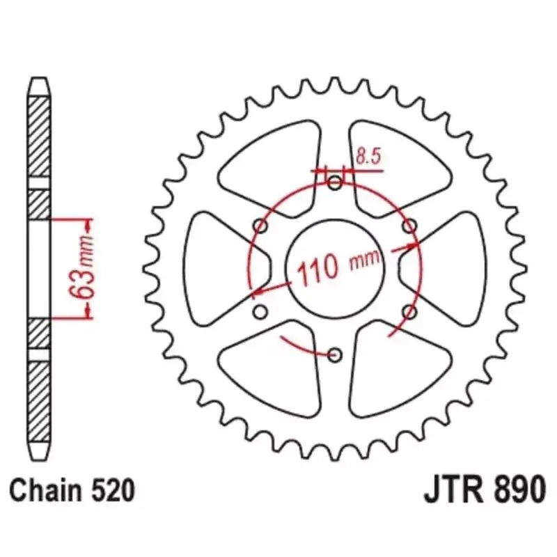Vente Flash JT Sprockets 1129692001 Couronne JT SPROCKETS acier standard 890 - 520
