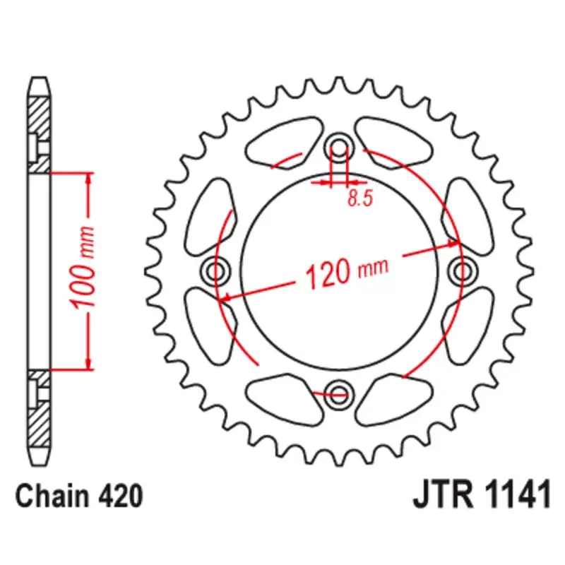 Quantité Limitée JT Sprockets 1129820002 Couronne JT SPROCKETS acier standard 1141 - 420