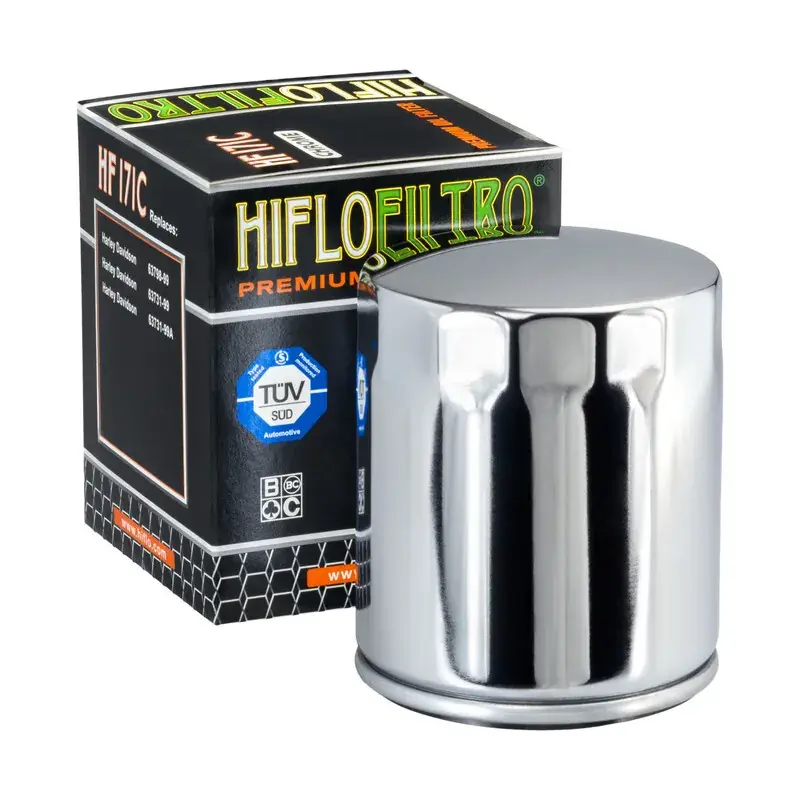Quantité Limitée Hiflofiltro 1000501 Filtre à huile HIFLOFILTRO Chrome - HF171C