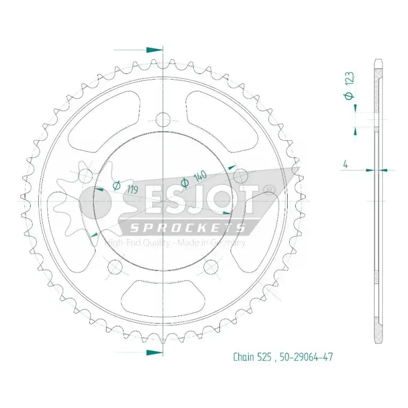 Esjot 50-29064-47 Couronne, BMW, 2018/2024 - 525 - 47 dents Jusqu'à Épuisement Des Stocks