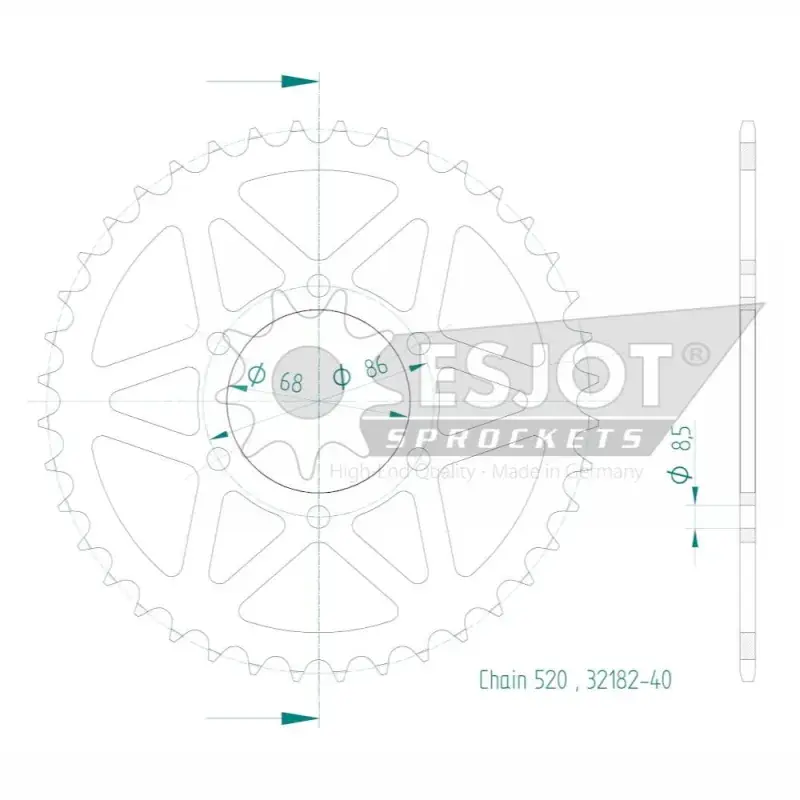 Esjot 50-32182-40 Couronne Esjot 520 - 40 Dents Marque