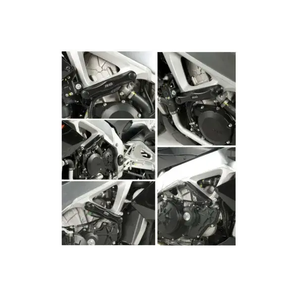 Tampons de protection de cadre R&G RACING noir Aprilia Soldes