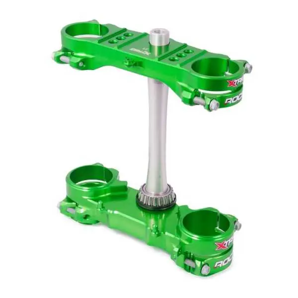 Remise Té de fourche XTRIG ROCS Tech vert offset 23mm Kawasaki KXF