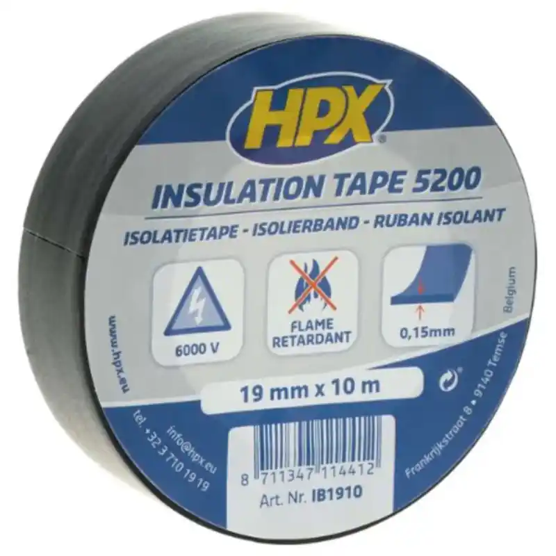 Meilleur Prix Ruban adhésif isolant HPX 5200 (19 mm x 10 m) - Noir mat