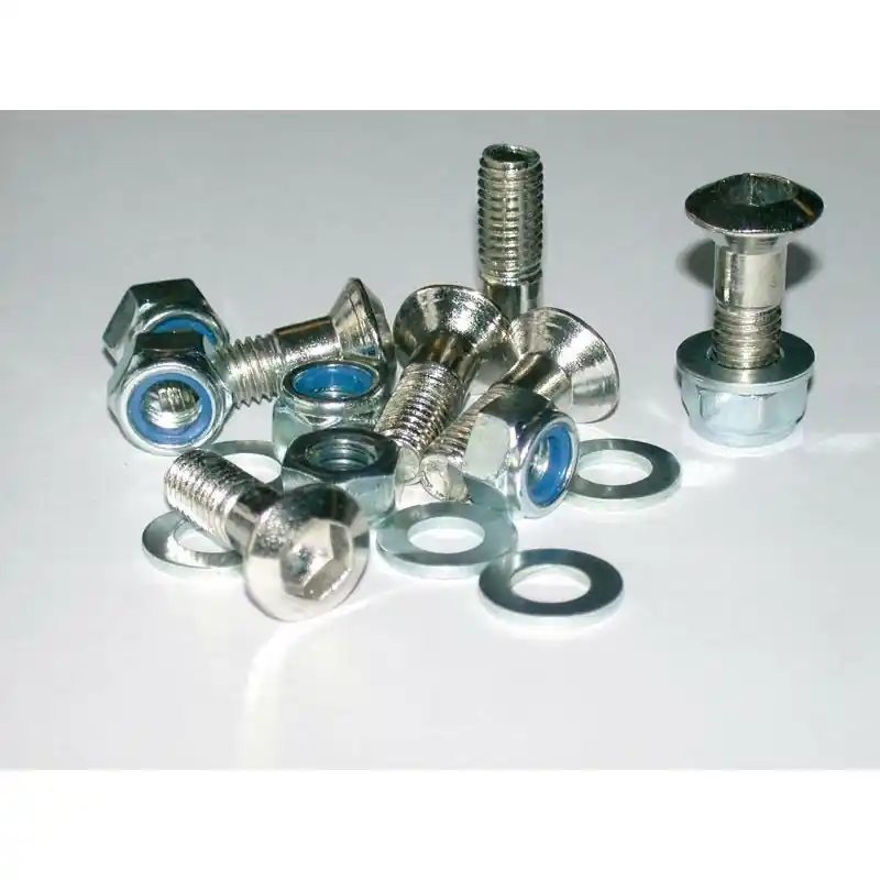 Promotion Kit de 6 vis de couronne BIHR avec écrous + rondelles de couronne têtes fraisées M8x1,00x30mm argent