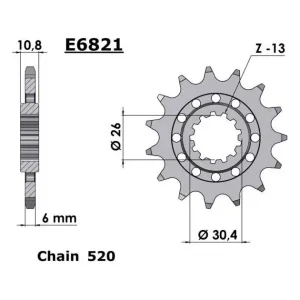 Pignon acier 520 Yamaha YZF-R1 YZF-R7 YZF-R9 France Equipement Produit De Marque