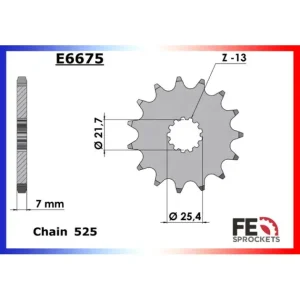 Pignon acier 525 Kawasaki ZX10R 11-22‘ France Equipement Super Prix