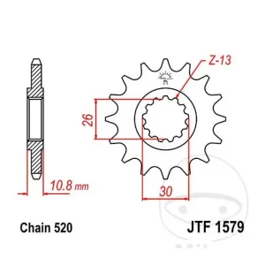 Pignon acier 520 Yamaha YZF-R1 YZF-R7 YZF-R9 JT Sprockets Livraison Express
